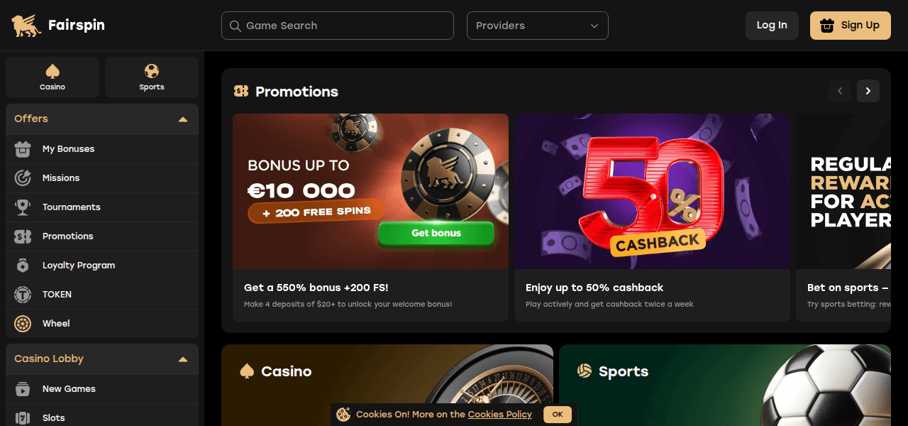 fairspin utseende startside